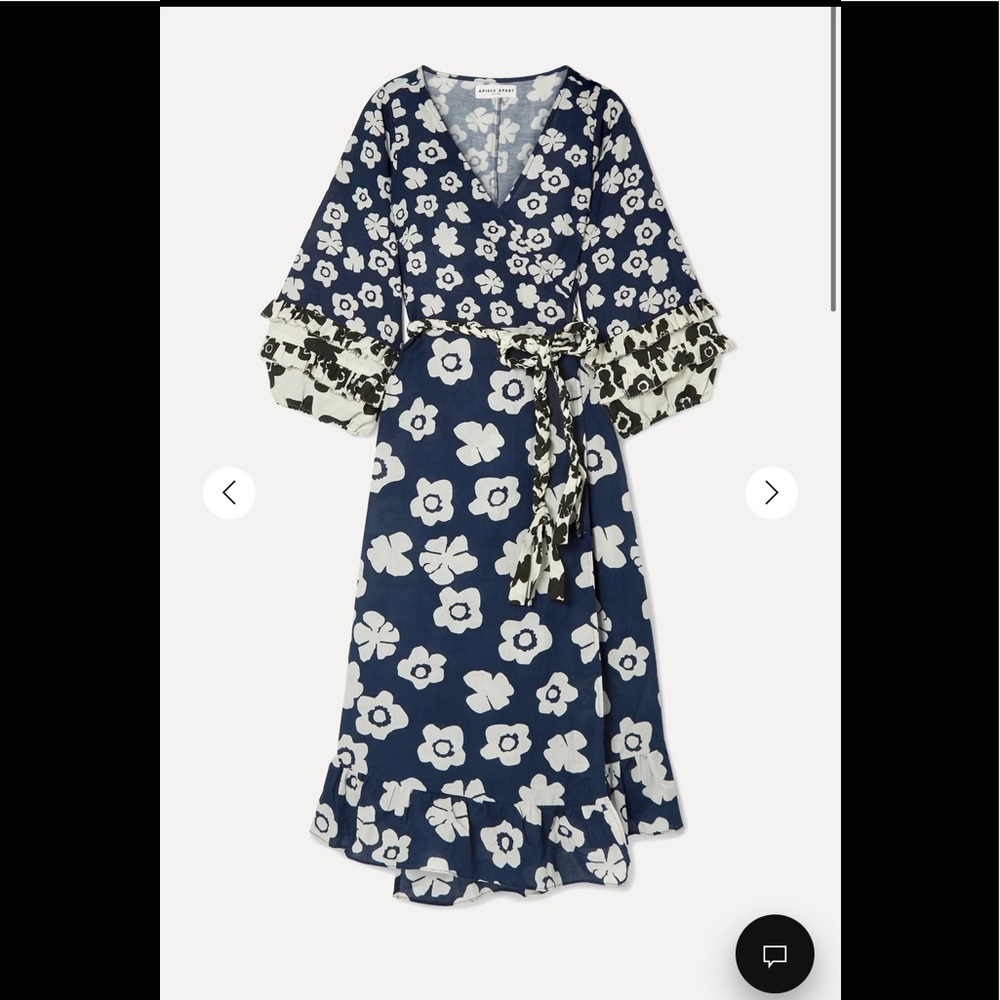 APIECE APART Beja Ruffled Floral-Print Wrap Dress